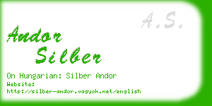 andor silber business card